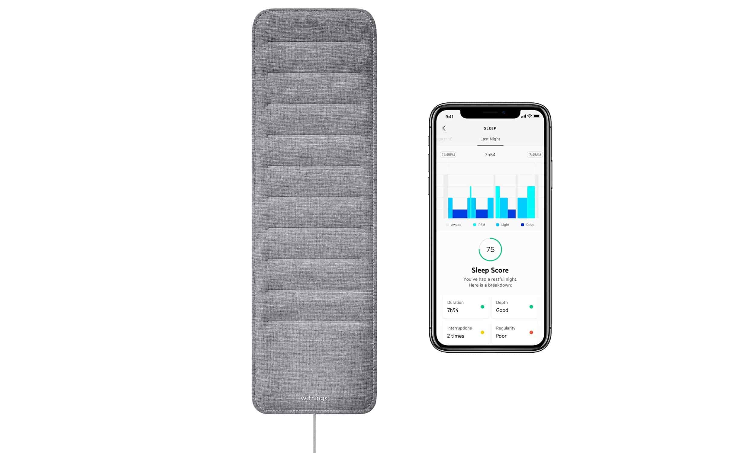 Sleep Tracking Pad Under The Mattress with Sleep Cycle Analysis, -min