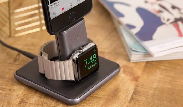 Twelve South HiRise Duet | Dual Charging Stand for iPhone and Apple Watch