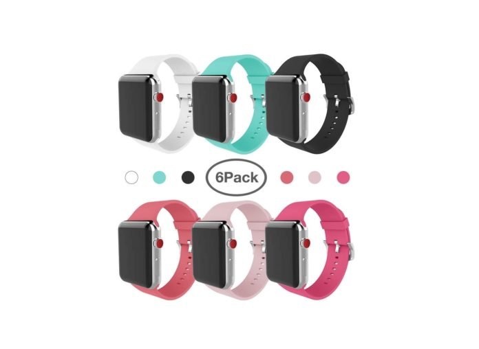 for Apple Watch Band 38mm Soft Silicone Replacement Band for Apple Watch Series 3 Series 2 Series 1 -min