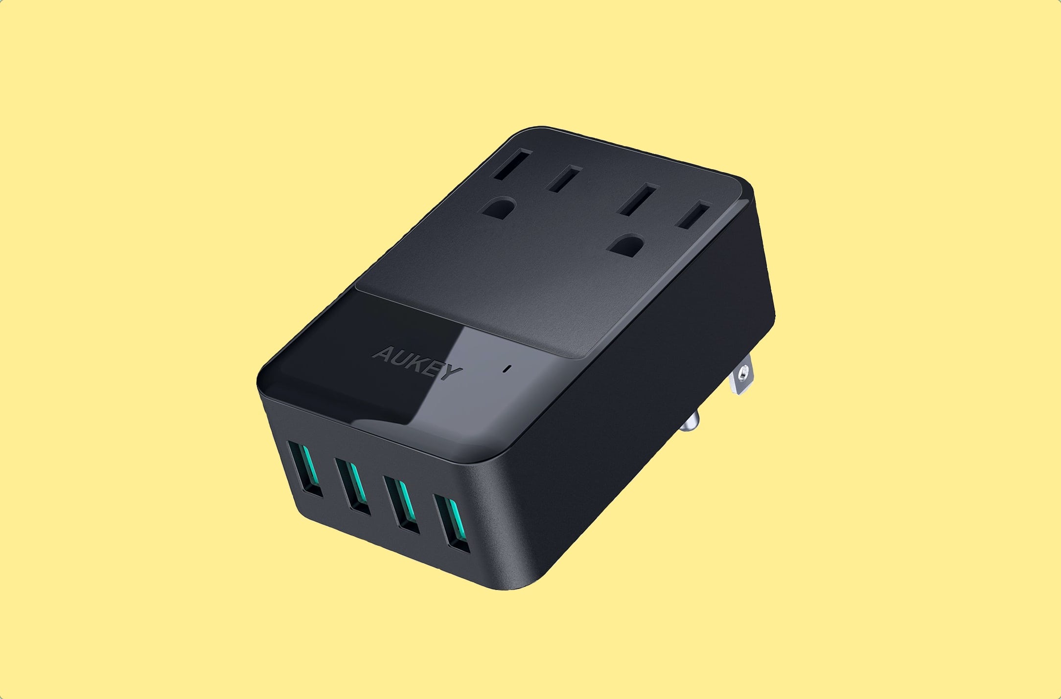 AUKEY Wall Charger with 2 Outlets and 4 USB Ports 30W USB Charger -min