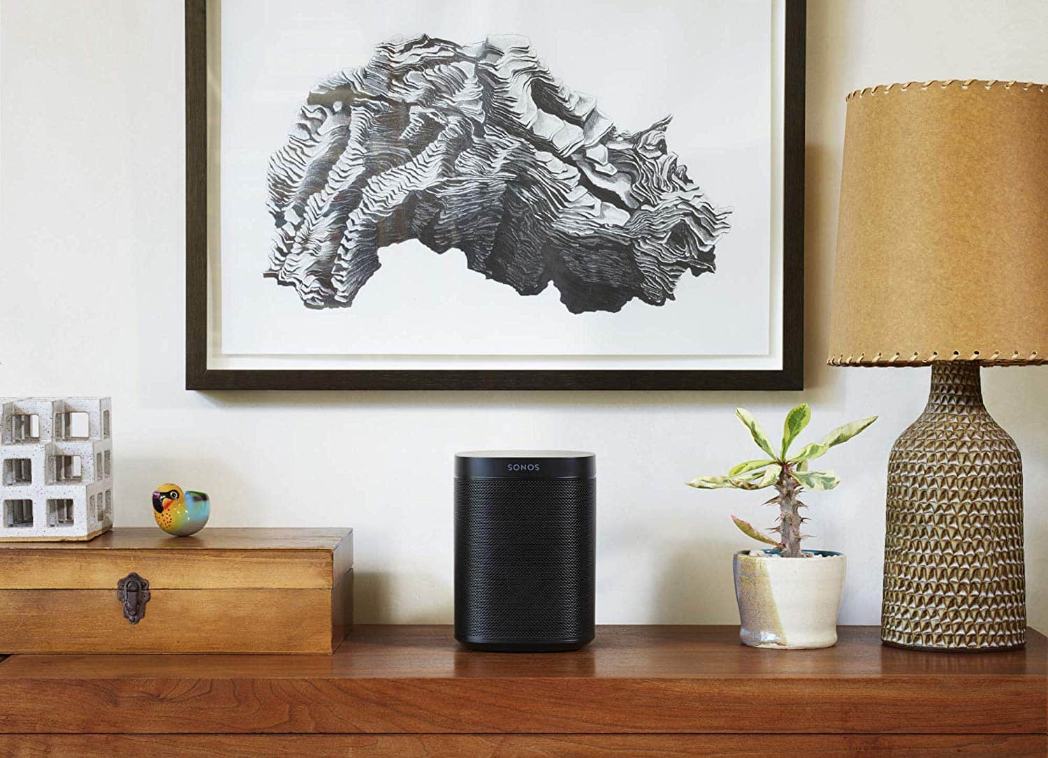 Sonos One (Gen 2) - Voice Controlled Smart Speaker with Amazon Alexa Built-in - Black -min