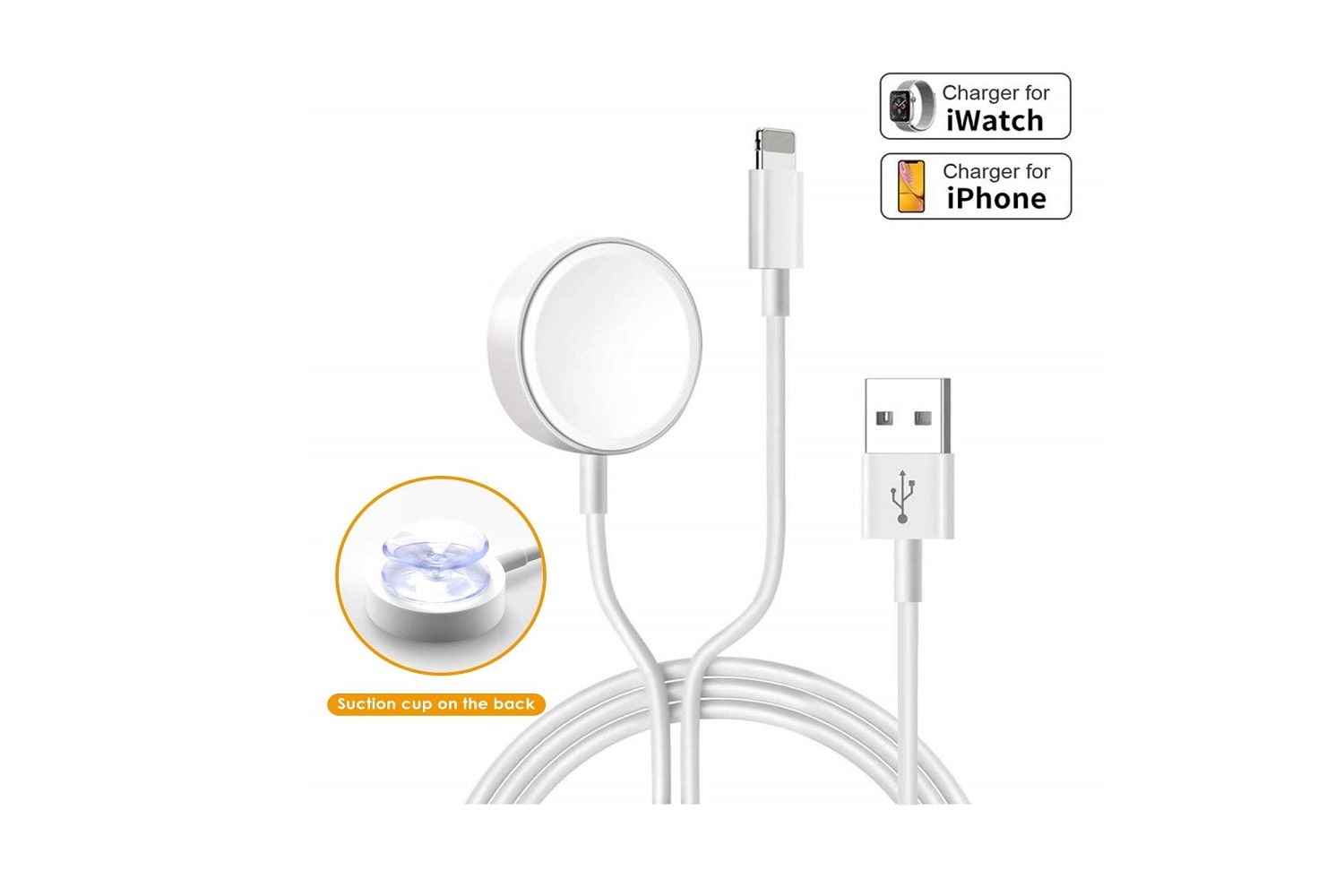 Uoeos 2 in 1 Wireless Charger for iWatch & iPhone-min