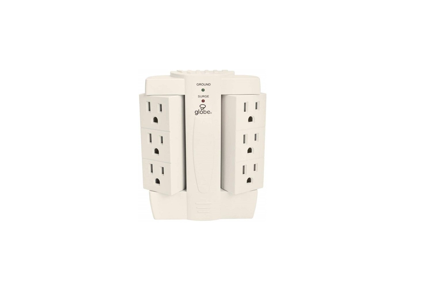 Globe Electric 6-Outlet Space Saver Swivel Surge Protector