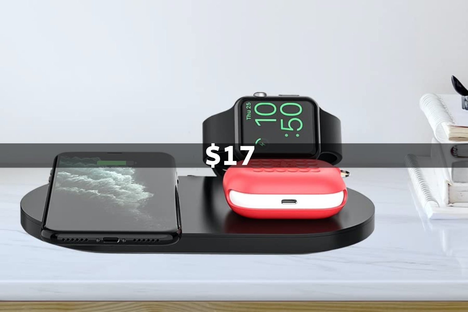3 in 1 Wireless Charging Station for iPhone, AirPods Pro & Apple Watch