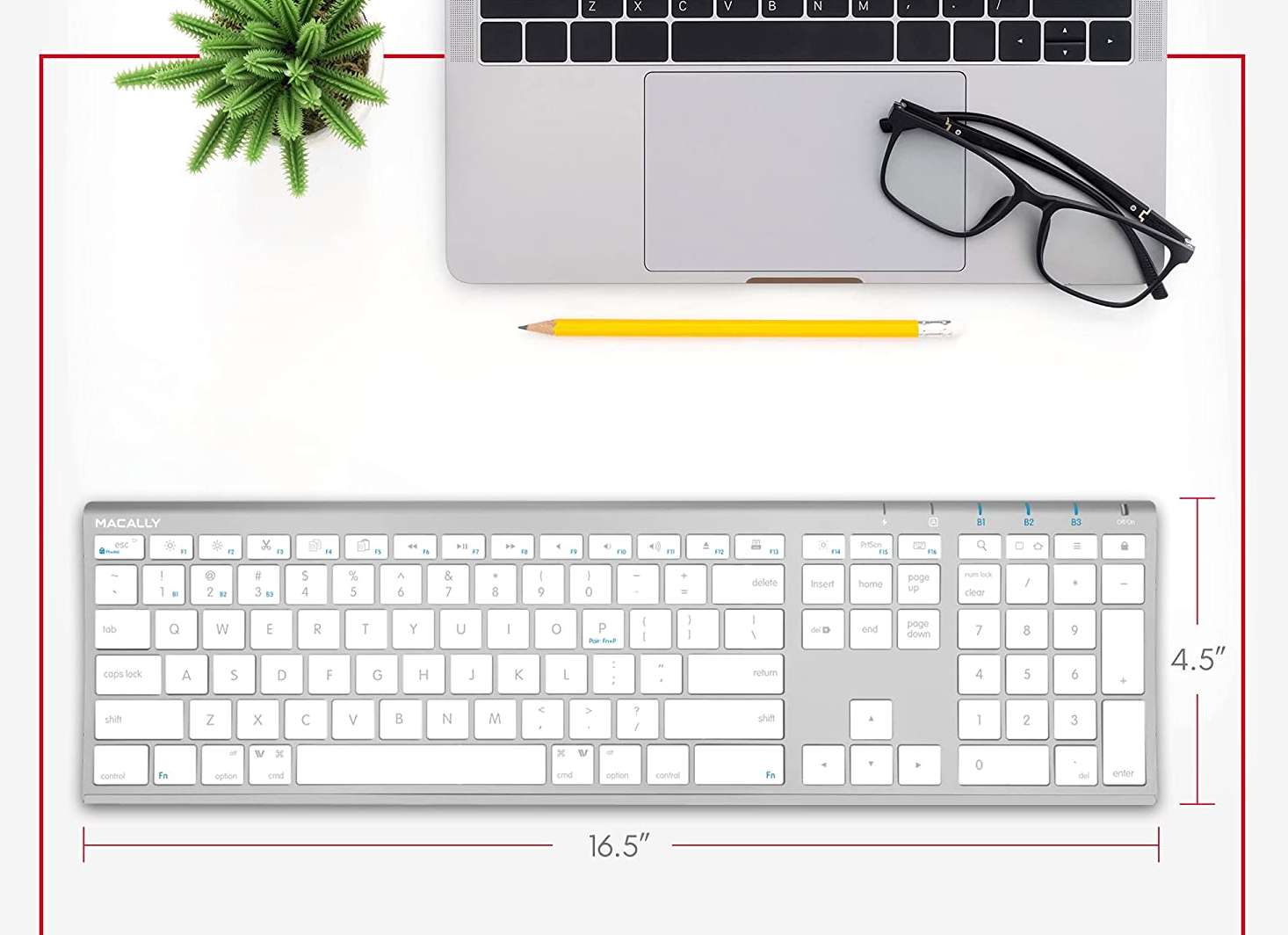 Macally Wireless Bluetooth Keyboard with Numeric Keypad