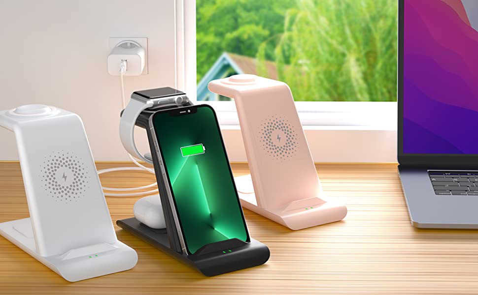 HATALKIN 3-in-1 Wireless Charging Station