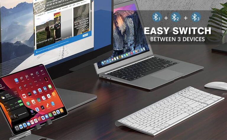 Nasuque Wireless Rechargeable Slim Multi-Device Keyboard