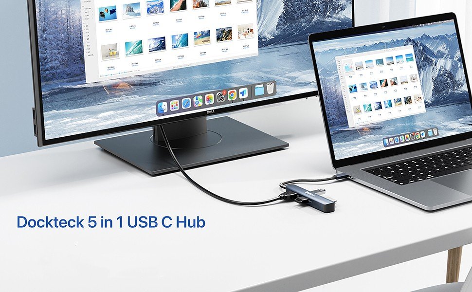 Dockteck 5-in-1 USB-C Dongle Hub