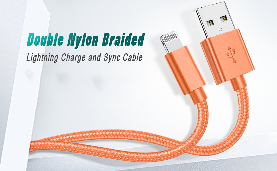 2 Pack of Hi-Mobiler MFi Certified Nylon Braided Lightning Cable