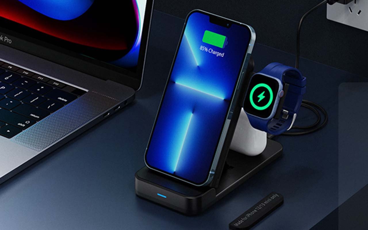 PEXXUS Portable 3-in-1 Wireless Charging Station
