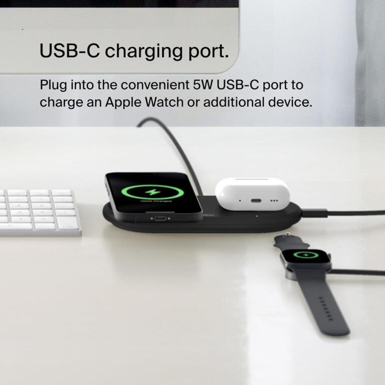 Belkin BoostCharge Pro 2-in-1 MagSafe-Compatible Wireless Charging Pad