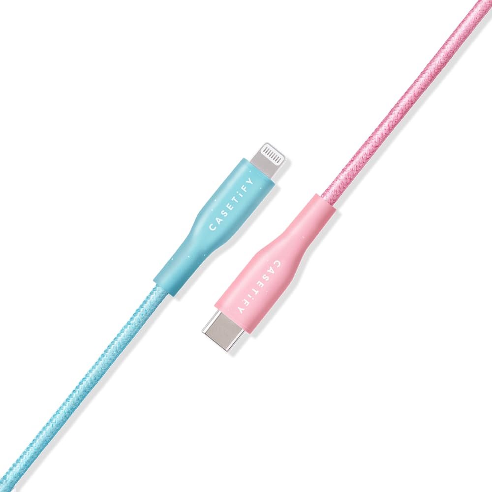 CASETiFY Powerthru USB-C to Lightning Cable (1m:3.3ft) - Cotton Candy