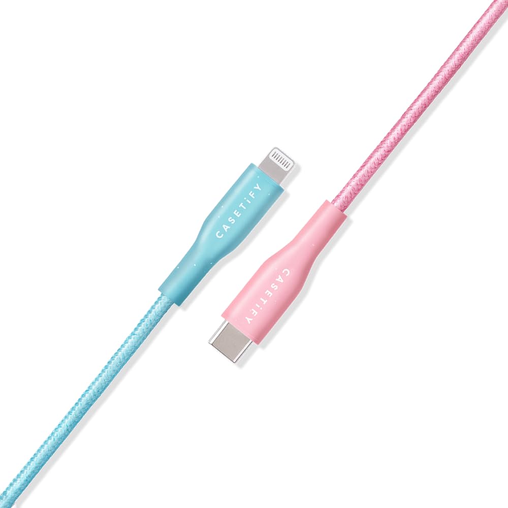 CASETiFY Powerthru USB-C to Lightning Cable (1m:3.3ft) - Cotton Candy