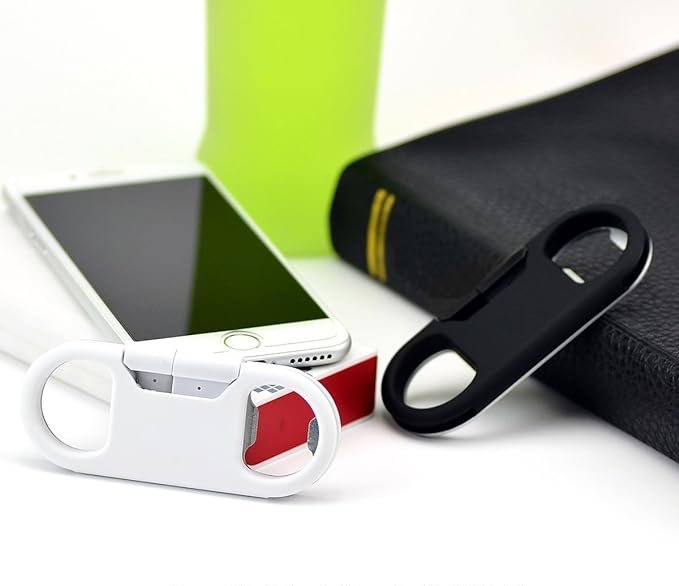 iPhone Charge Lightning Cable + Keychain + Bottle Opener + Aluminum Carabiner